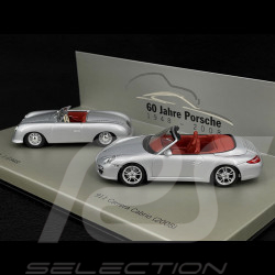 60 Jahre Porsche 356 1948 & Porsche 911 Typ 997 Cabriolet 2008 Set Silber Grau 1/43 Minichamps WAP020SET20