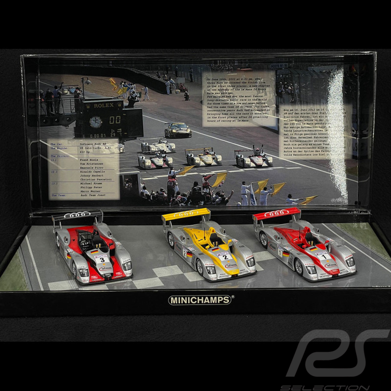 Audi R8 Set Sieger, Platz 2 & 3 24h Le Mans 2002 1/43 Minichamps 402020123