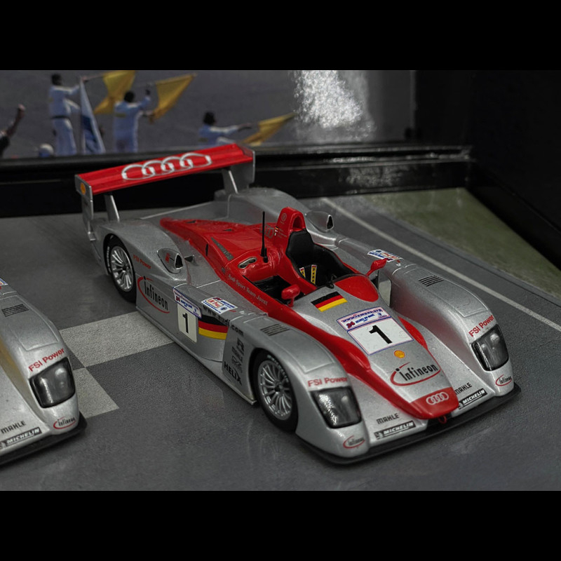 Audi R8 Set Winnner, 2nd & Platz 3 24h Le Mans 2002 1/43 Minichamps  402020123