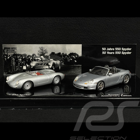 50 Jahre Porsche 550 Spyder & Porsche Boxster S Type 987 2005 Set Silber 1/43 Minichamps WAP02011314