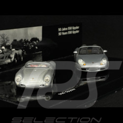 50 Jahre Porsche 550 Spyder & Porsche Boxster S Type 987 2005 Set Silber 1/43 Minichamps WAP02011314