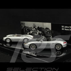 50 Jahre Porsche 550 Spyder & Porsche Boxster S Type 987 2005 Set Silber 1/43 Minichamps WAP02011314