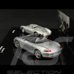 50 Jahre Porsche 550 Spyder & Porsche Boxster S Type 987 2005 Set Silber 1/43 Minichamps WAP02011314