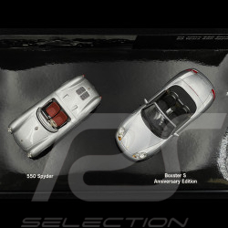 50 Jahre Porsche 550 Spyder & Porsche Boxster S Type 987 2005 Set Silber 1/43 Minichamps WAP02011314