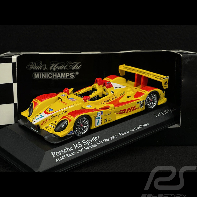 Porsche RS Spyder n° 7 Vainqueur ALMS Sport Car Challenge Mid-Ohio 2007 1/43 Minichamps 400076697