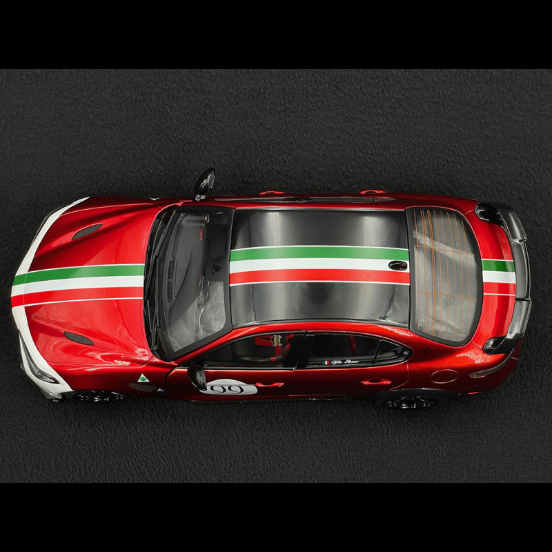Alfa Romeo Giulia GTAm #99 Tricolore 2022 – Maquette Solido 1/18 Rouge Portes Ouvrantes