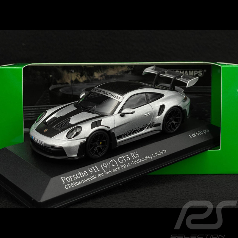 Porsche 911 GT3 RS Typ 992 Weissach Package 2022 Silber 1/43 Minichamps 410062106