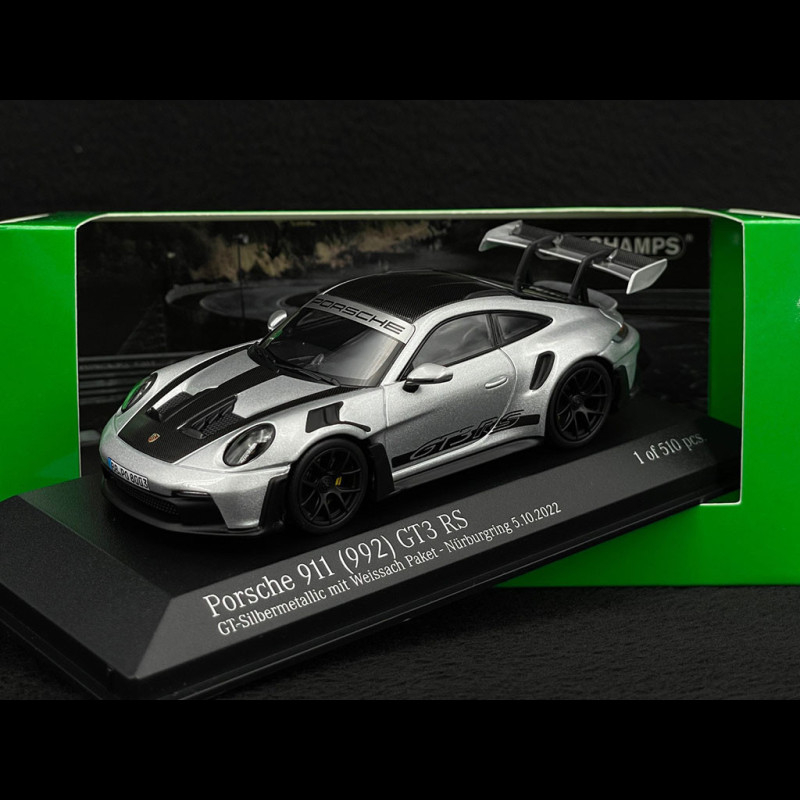 Porsche 911 GT3 RS Type 992 Weissach Package 2022 Silver 1/43 Minichamps  410062106