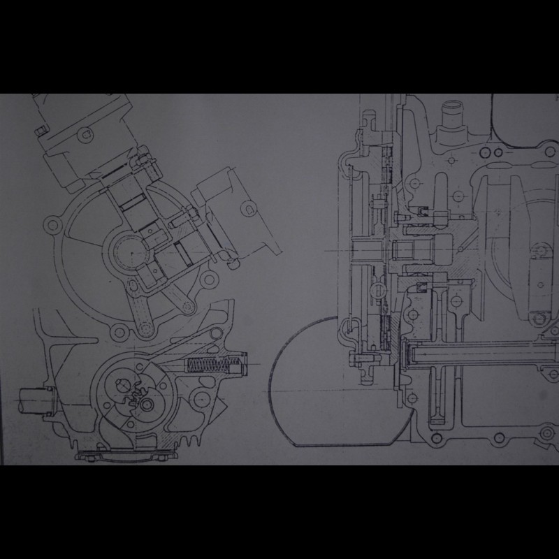 Reproduction Blueprint Porsche 356 1953 Moteur 587/1