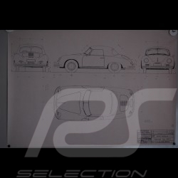 Reproduction Blueprint Porsche 356A Cabriolet 1956 