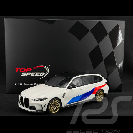 BMW M3 M-Performance Touring SW 2021 Blanc / Bleu / Rouge 1/18 Top Speed TS0490