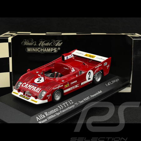 Alfa Romeo 33 TT 12 n° 2 Vainqueur 1000Km Spa-Francorchamps 1975 1/43 Minichamps 400751202