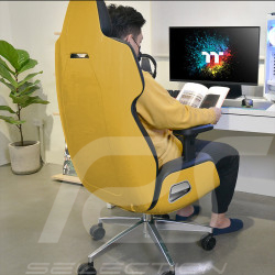 Office Chair / Gaming Chair Design by Studio F.A. Porsche Leather / Aluminum Yellow ARGENT E700