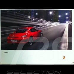 Affiche originale Porsche Cayman 987 rouge nuit