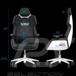 Fauteuil de bureau / Fauteuil gaming Design by Studio F.A. Porsche Cuir / Aluminium Turquoise ARGENT E700