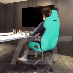 Fauteuil de bureau / Fauteuil gaming Design by Studio F.A. Porsche Cuir / Aluminium Turquoise ARGENT E700