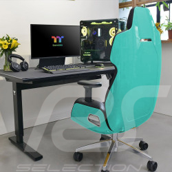 Fauteuil de bureau / Fauteuil gaming Design by Studio F.A. Porsche Cuir / Aluminium Turquoise ARGENT E700