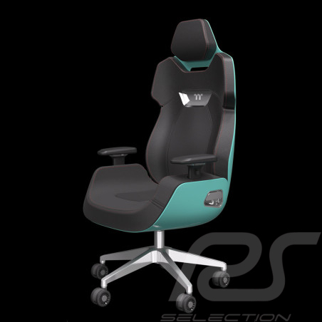 Fauteuil de bureau / Fauteuil gaming Design by Studio F.A. Porsche Cuir / Aluminium Turquoise ARGENT E700