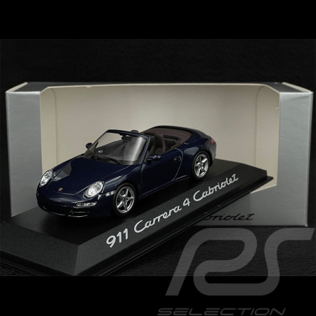 Porsche 911 Carrera 4 Cabriolet Type 997 2005 Dark Blue 1/43 Minichamps WAP02015216