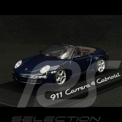 Porsche 911 Carrera 4 Cabriolet Type 997 2005 Dark Blue 1/43 Minichamps WAP02015216
