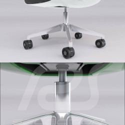 Bürostuhl / Gaming-Stuhl Design by Studio F.A. Porsche Leder / Aluminium Eisweiß ARGENT E700