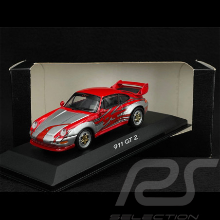 Porsche 911 GT2 Type 993 1995 Silber / Rot 1/43 Minichamps WAP020018