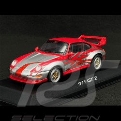 Porsche 911 GT2 Type 993 1995 Argent / Rouge 1/43 Minichamps WAP020018