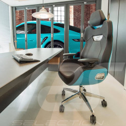 Bürostuhl / Gaming-Stuhl Design by Studio F.A. Porsche Leder / Aluminium Türkis ARGENT E700