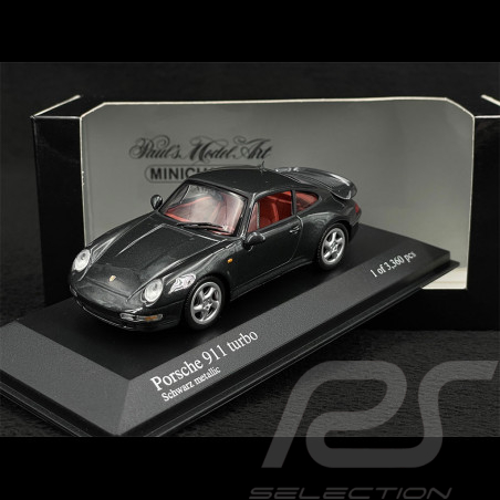 Porsche 911 Turbo Type 993 1995 Metallic Black 1/43 Minichamps 430069209