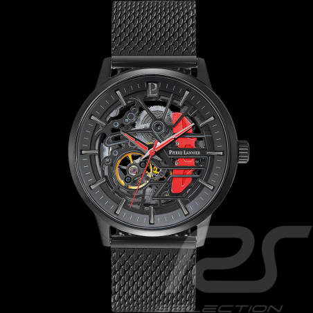 Automatic Watch Pierre Lannier Paddock Made in France Metal bracelet Black / Red 338A439
