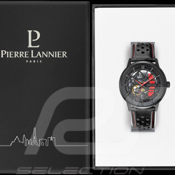 Montre automatique Pierre Lannier Paddock Fabriqué en France Bracelet Cuir Noir / Rouge 338A433