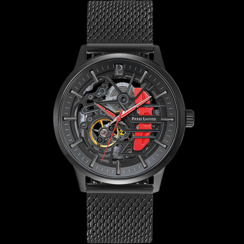 Coffret Montre automatique Paddock Noir / Rouge Bracelet Cuir Métal — free download