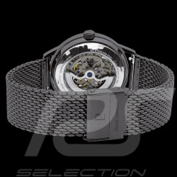 Set Automatic Watch Pierre Lannier Paddock Made in France Leather or Metal bracelet Black / Red 385C439