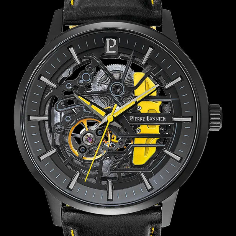 Montre Pierre Lannier Paddock Cuir Perforé Noir 338A433