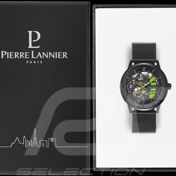 Montre automatique Pierre Lannier Paddock Fabriqué en France Bracelet Métal Noir / Vert Acide 338A469