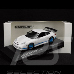 Porsche 911 GT3 RS Type 996 2002 Carraraweiß / Mexicoblau 1/43 Minichamps 403062029