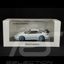 Porsche 911 GT3 RS Type 996 2002 Carraraweiß / Mexicoblau 1/43 Minichamps 403062029
