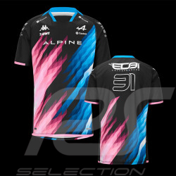 Alpine T-Shirt F1 Team Ocon n° 31 Kappa Graphic Schwarz / Blau / Pink 321R78W-A01 - herren