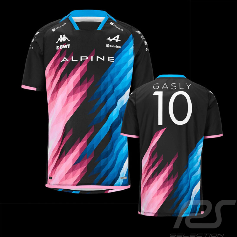 T-shirt Alpine F1 Team Gasly n° 10 Kappa Graphique Noir / Bleu / Rose 321R79W-A01 - homme