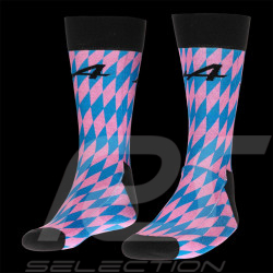 Alpine Socken F1 Team Ocon Gasly Kappa Jacquard Graphic Schwarz / Blau / Pink 321P6QW-A01 - unisex