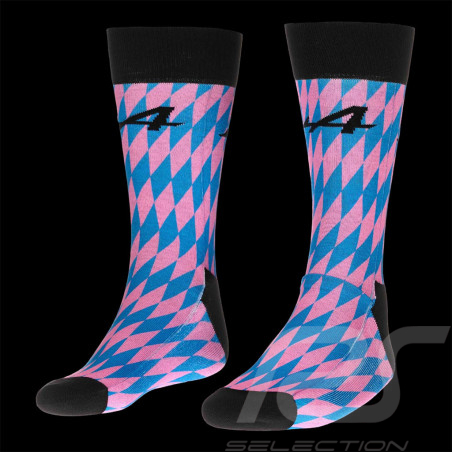 Alpine Socks F1 Team Ocon Gasly Kappa Jacquard Graphic Black / Blue / Pink 321P6QW-A01 - unisex