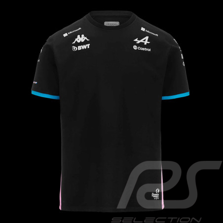 Alpine T-shirt F1 Team BWT 2024 Gasly Ocon Adiry Jersey Black / Blue / Pink Kappa 321P4TW_A01 - Men