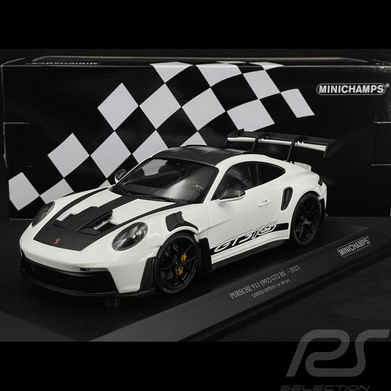Porsche 911 GT3 RS Type 992 2023 Weiß / Schwarz Streifen 1/18 Minichamps 155062230