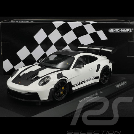 Porsche 911 GT3 RS Type 992 2023 Blanc / Bandes Noires 1/18 Minichamps 155062230