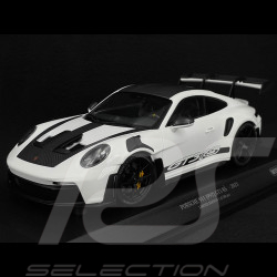 Porsche 911 GT3 RS Type 992 2023 Blanc / Bandes Noires 1/18 Minichamps 155062230