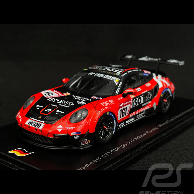 Porsche 911 GT3 Cup Type 992 Nr 161 Platz 17. 24h Nürburgring 2023 KKrämer Racing 1/43 Spark SG909