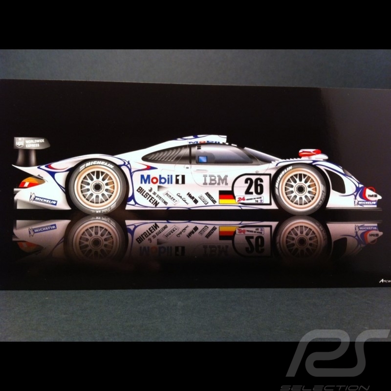 Carte postale Porsche 911 GT1 Le Mans 1998 Carte postale Porsche 911 GT1 Le Mans 1998