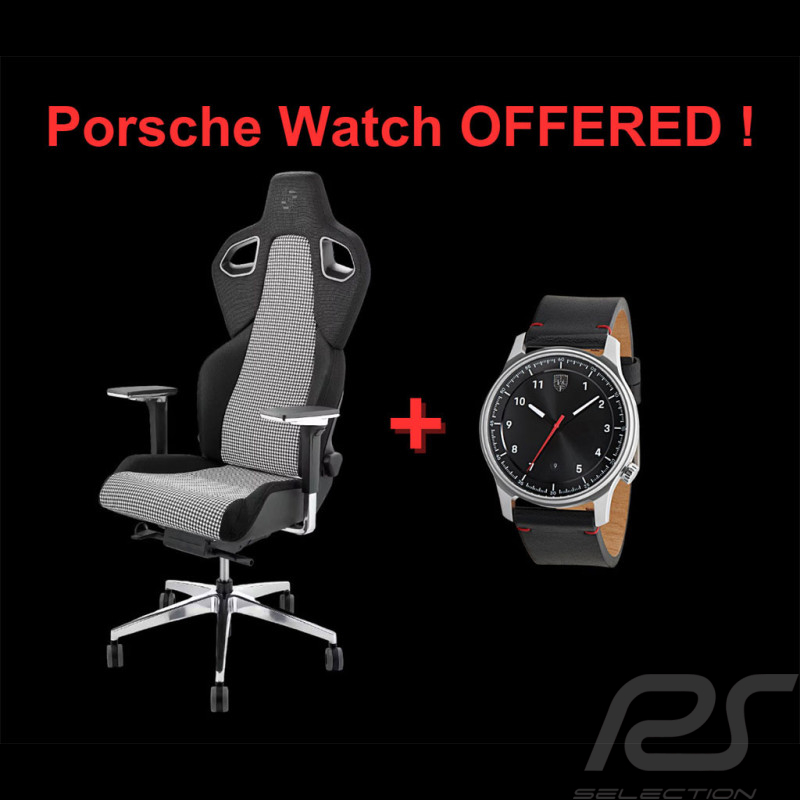 Duo Fauteuil de bureau Porsche Recaro Chaise Gaming Pepita + Montre Porsche 911 Pure Watch