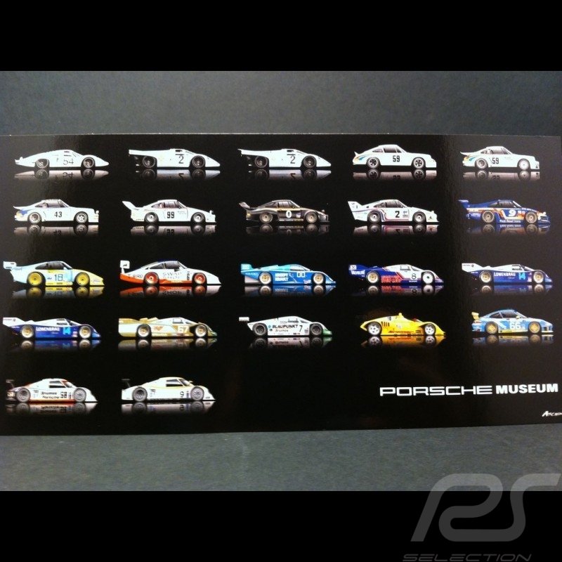 Carte postale Porsche les 22 vainqueurs des 24h de Daytona Carte postale Porsche les 22 vainqueurs des 24h de Daytona