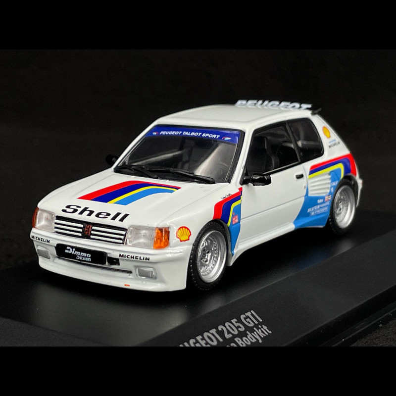 Voiture Miniature Solido Peugeot 205 GTI Dimma Bodykit Rallye - Blanc 1992 - Échelle 1:43